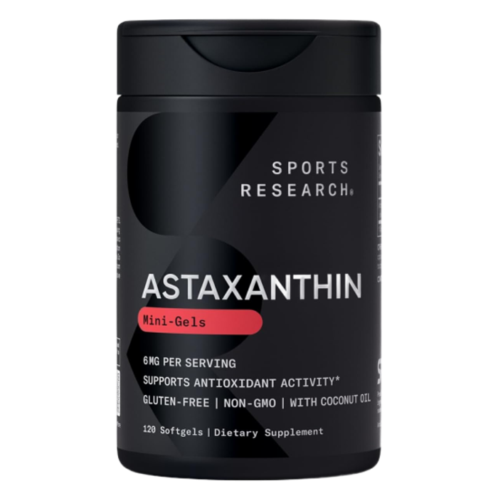 Астаксантин из микроводорослей 6 мг, Astaxanthin 6 mg, Sports Research, 120 капсул