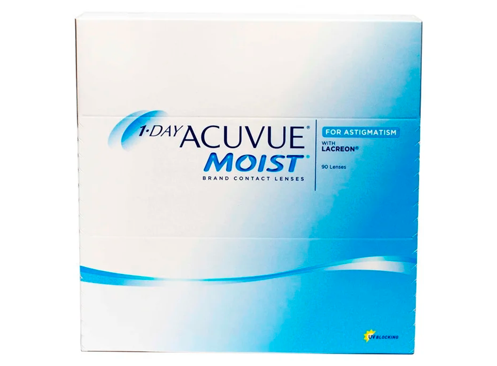 Однодневные торические контактные линзы ACUVUE MOIST 1-Day for ASTIGMATISM 90
