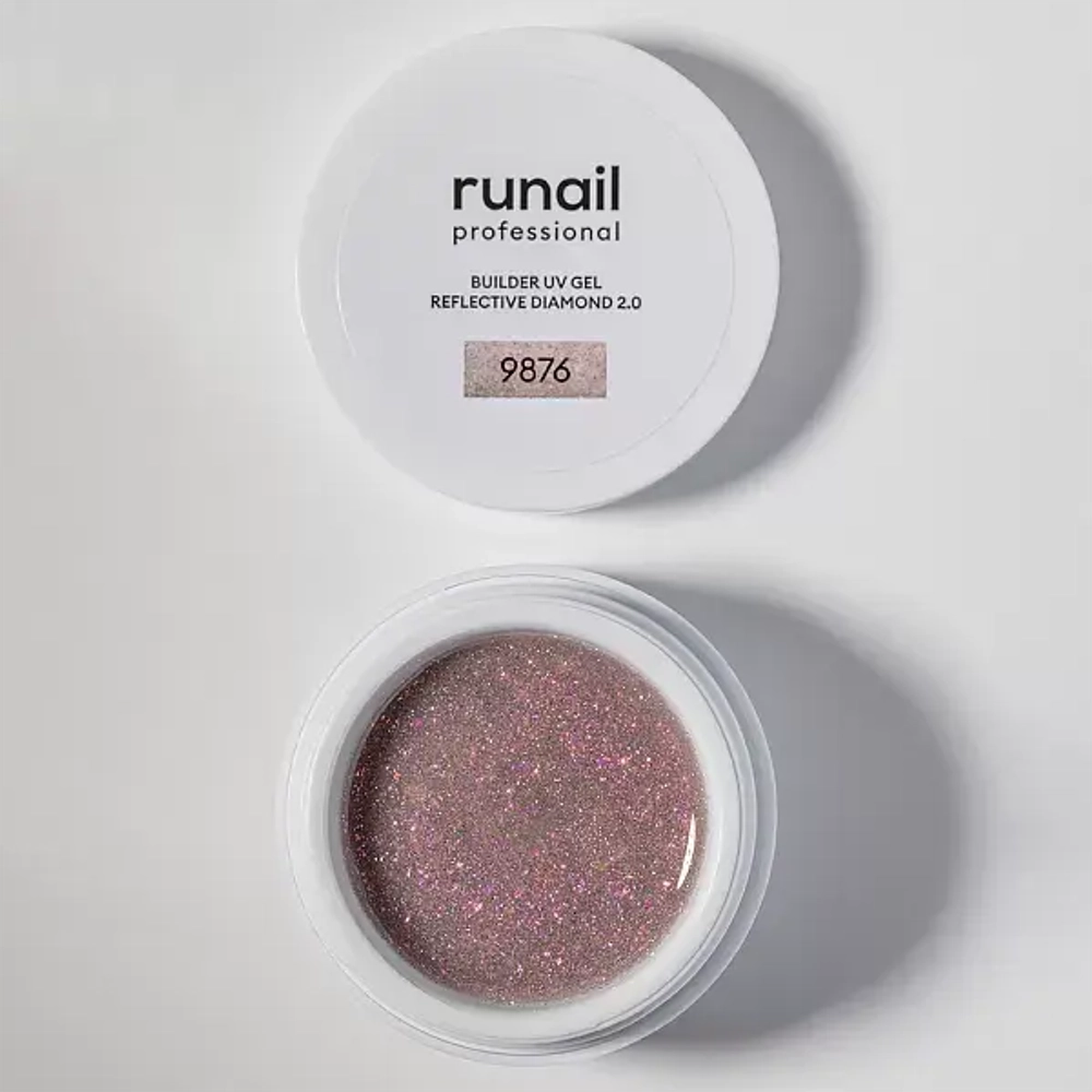 Runail Моделирующий УФ-гель светоотражающий №9876 BUILDER UV GEL REFLECTIVE DIAMOND 2.0, 15г