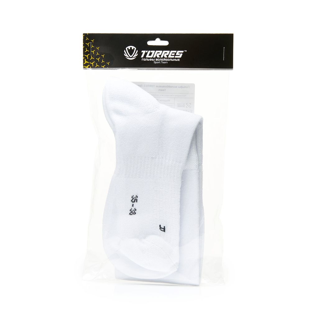 !Гольфы волейб. TORRES Sport Team, FS11011-01-35-38, р.35-38, БЕЛ, хлопок, полиамид, латекс,эластан