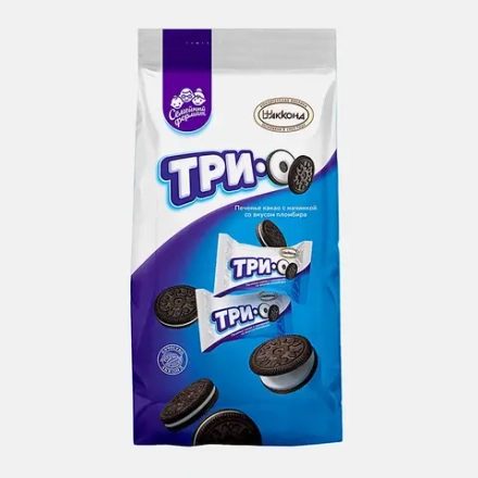 Печенье Трио какао с начинкой со вкусом пломбира 460г