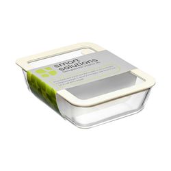 Контейнер для запекания и хранения стеклянный с вакуумным эффектом, 1,4 л, молочный