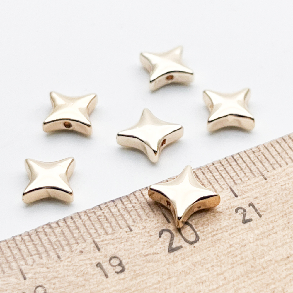 Бусина Звезда, цвет золото, размер 7*7 мм, цена за 1 шт