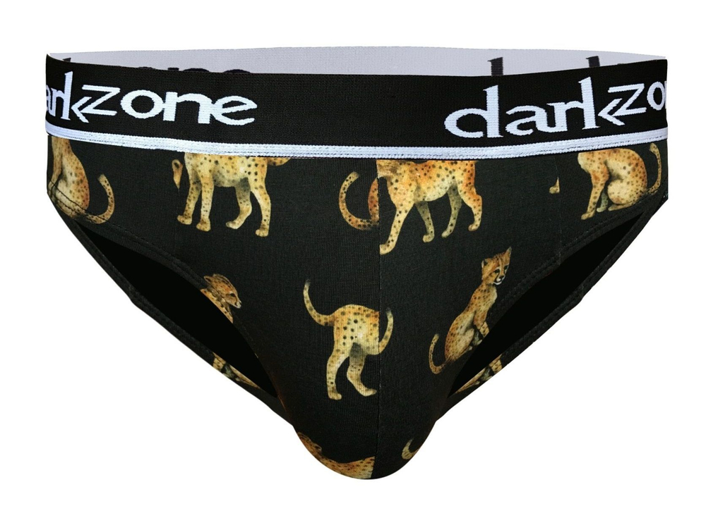Черные трусы-брифы с принтом в виде гепардов (Размер: S) (Цвет: черный)