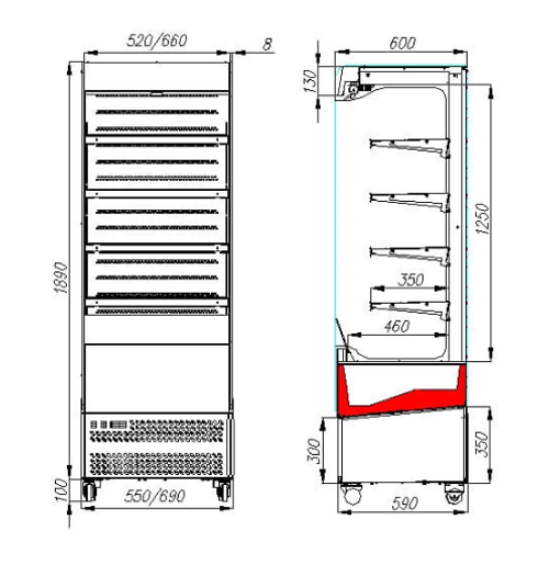 Холодильная горка Carboma VIVARA FC 18-06 VM 0,6-2 0430