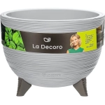 Кашпо для цветов пластиковое на ножках 9,8л d-32см «La Decoro» серый жемчуг