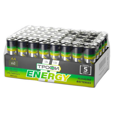 Батарейки Трофи LR6-40 bulk ENERGY Alkaline