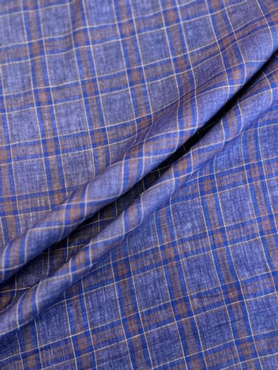 Лен Canclini синий в клетку