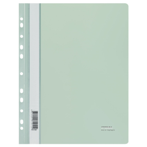 Папка-скоросшиватель пластик. перф. СТАММ "Акцент" А4, 180мкм, эвкалиптовая с прозр. верхом