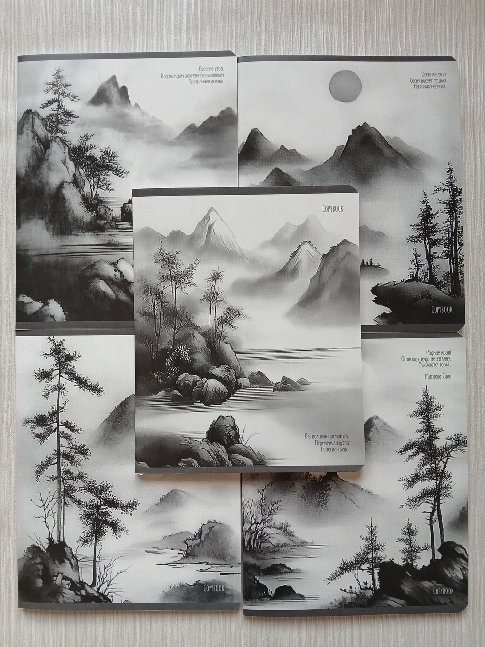 Тетрадь 48 листа А5+.  "Прозрачная Дымка", общая, клетка. Формат А5+ (163*203 мм). Арт.120047. С полями. Комплект 5 шт.