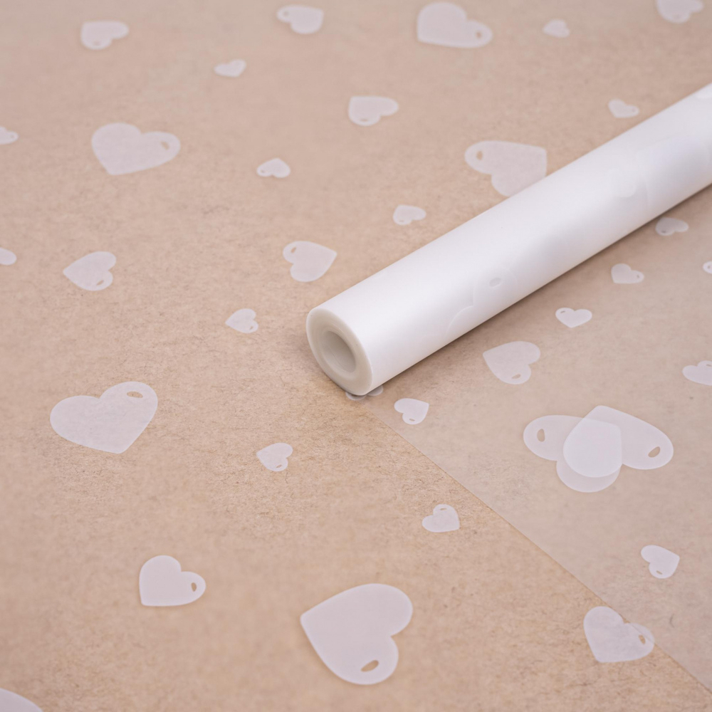 Пленка матовая "Сердечки разные" 70см*200гр