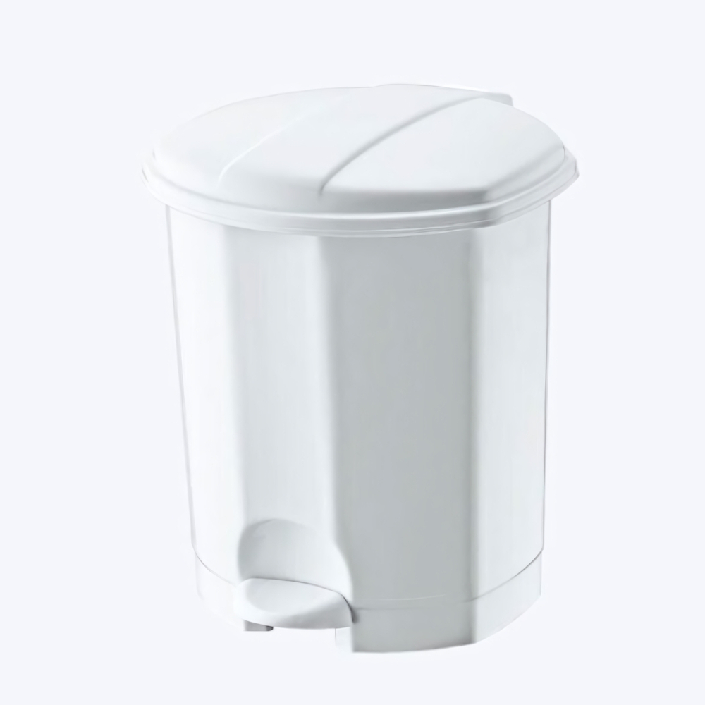 Мусорное ведро с педалью 5л с внутренним ведром цвет белый