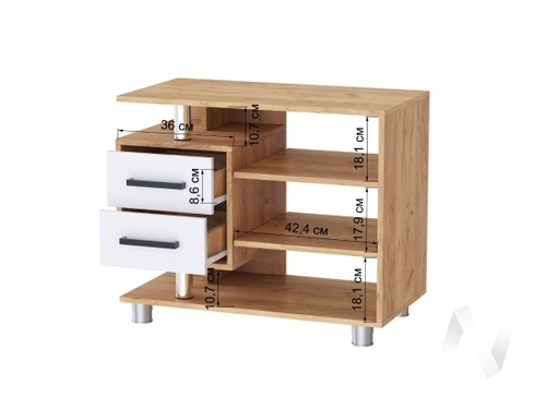 Тумба ТВ 011(2я) (дуб крафт золотой/белый)