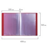 Папка с 10 вкладышами, Brauberg Стандарт, 500мкм, корешок 9мм с карманом, красная