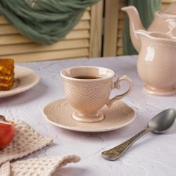 Кофейная пара 110 мл d 6,8 см h6,3 см Aristocrat Peach Tea Noble [6]