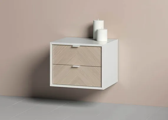 Тумба прикроватная Fjord 2 ящика подвесная (белый)