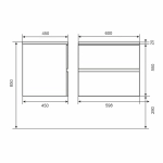 Тумба с раковиной Uperwood Barsa 60 см, раковина черная глянцевая, подвесная тумба черная/дуб сонома