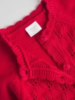 Вязаный кардиган и брюки в комплекте для девочки Next H27-277, Красный