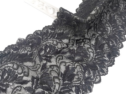 Эластичное кружево, черное, 22 см, (Арт: EK-2767), м
