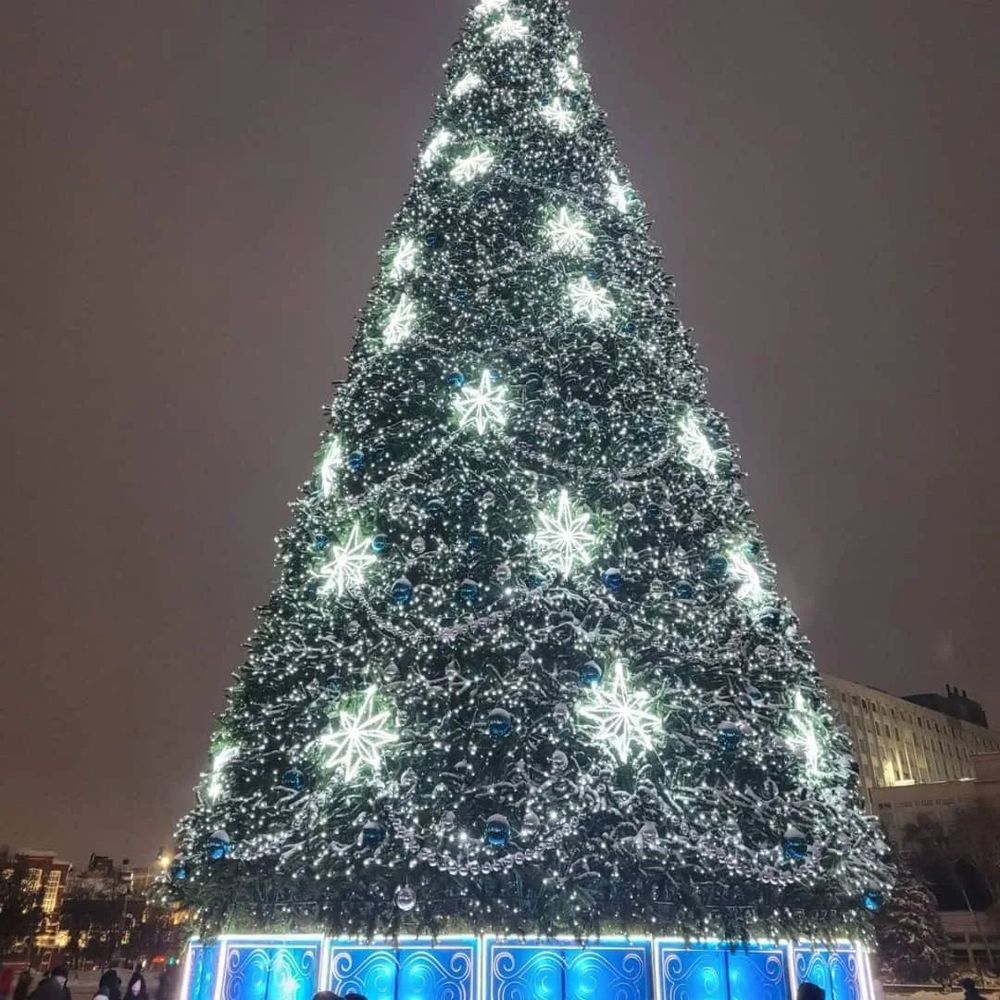 Светодинамическая елка каркасная - встроенная гирлянда: холодный свет - "Уральская" 5 м