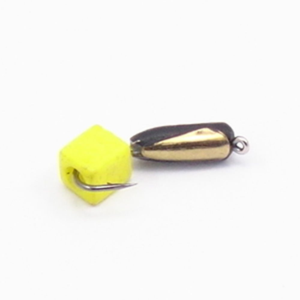 Мормышка Владимирская 139 "Гвоздик с желтым кубиком", с коронкой, 2.5мм, 0.6гр (15шт/уп)