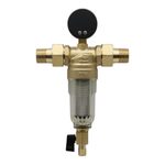Фильтр самопромывной TIM 3/4" с манометром в стеклянном корпусе