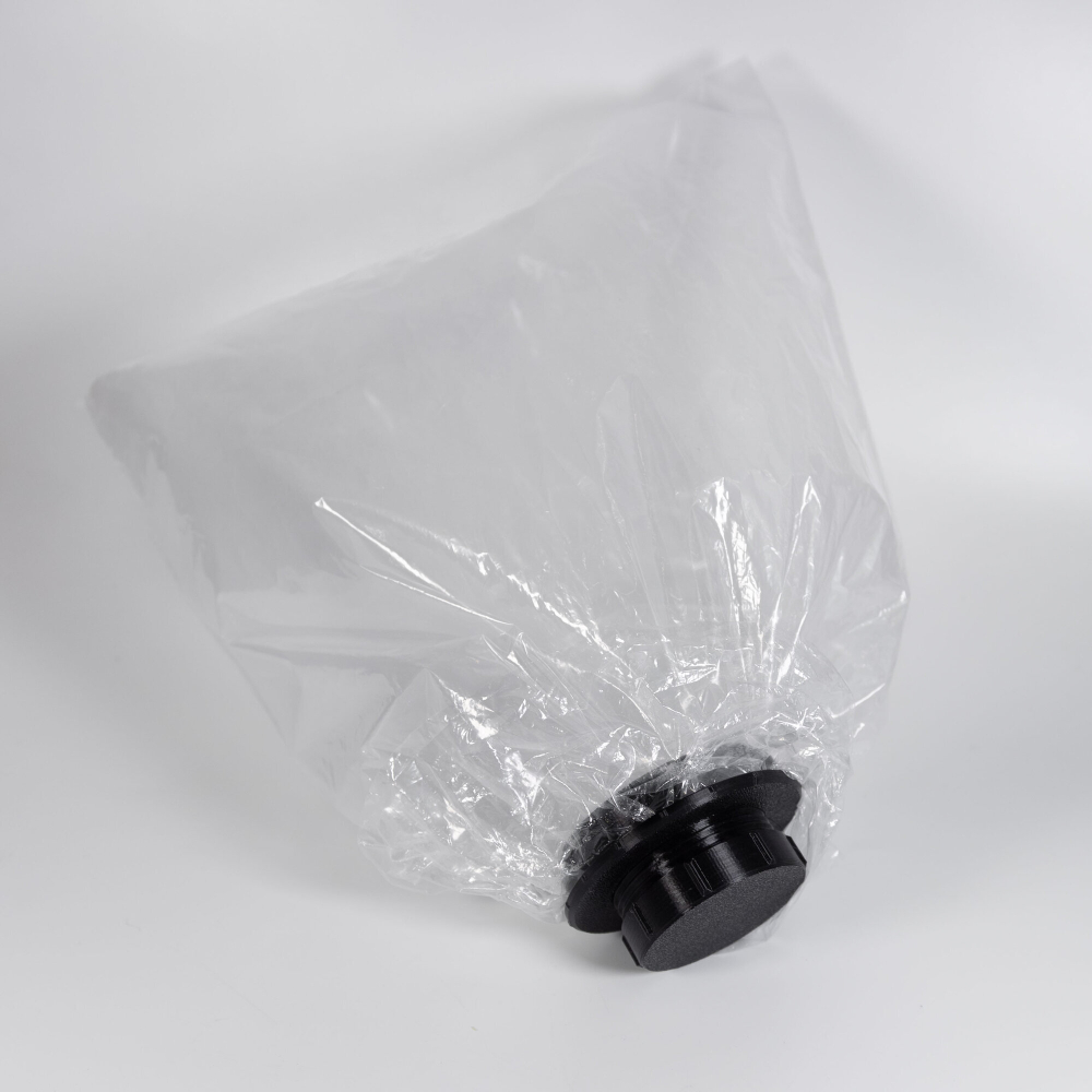 Горло с крышкой для пакетов с сыпучими продуктами, 3D печать, чёрный, диаметр отверстия 25 мм.