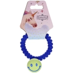 Резинка для волос силиконовая 1шт «MARZIPAN», смайлик, цвет синий, d-5,5см (подвес Единорог)