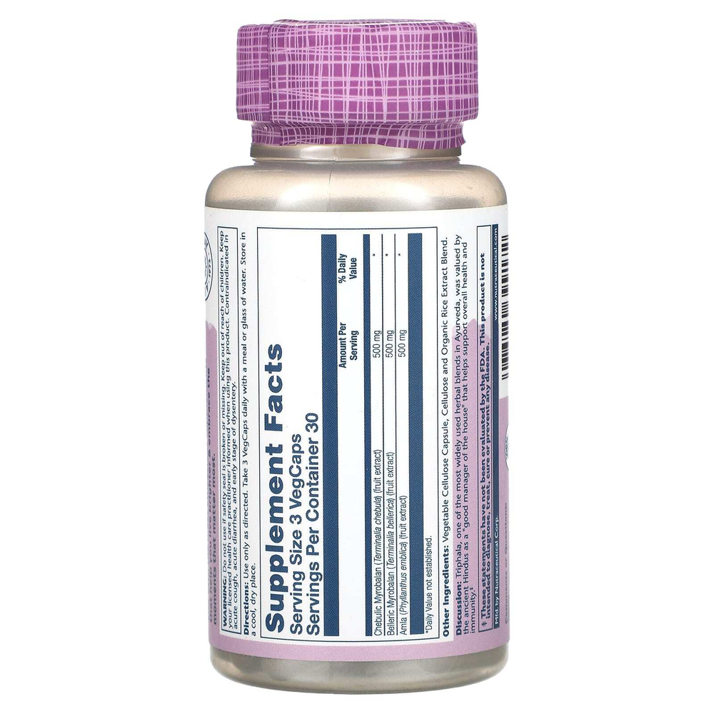 Solaray, Vital Extract, трифала, 90 капсул на растительной основе