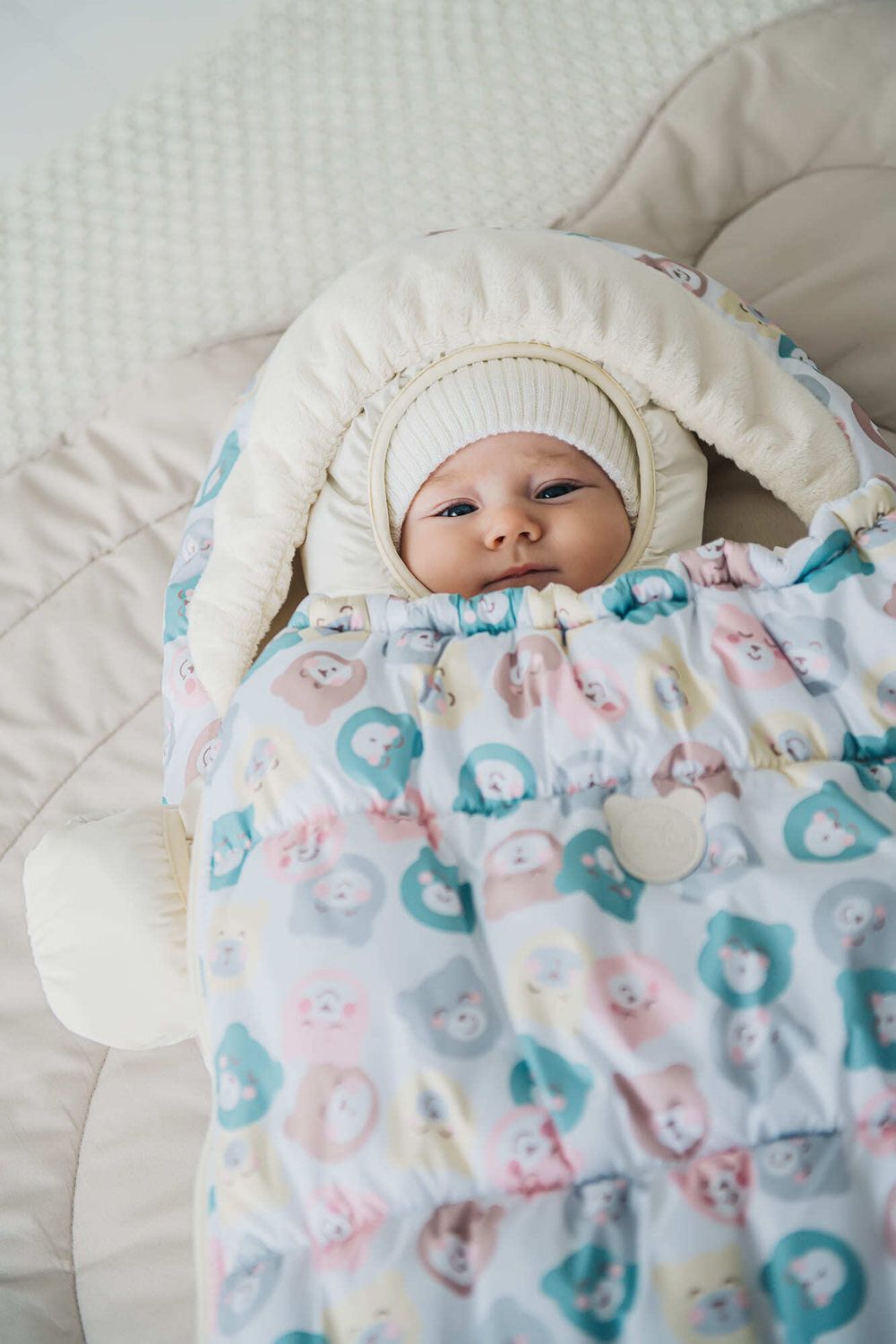 Кокон зимний для новорожденных "Мишки" 0+