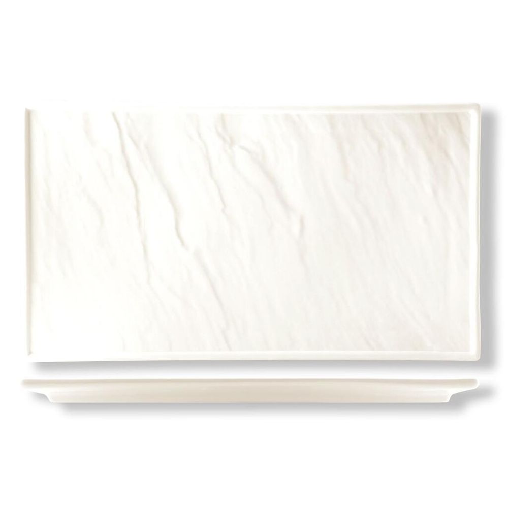 Блюдо прямоугольное 36*25,5 см h2 см Relief белое фарфор P.L. Proff Cuisine [1]