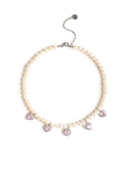 Колье "Pearl Love Rose" Silver