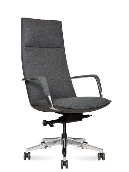 Кресло офисное Норден / Паркер фабрик / Parker Fabric / серый войлок / алюминиевая база