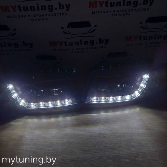 Передние фары VW Passat B5 daylight black