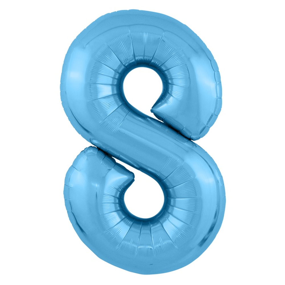 Шар фольгированный Цифра 8 101 см (Голубой)
