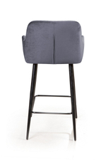 Стул полубарный Robert поворотный 360 градусов, бархат серый 27
