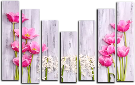 Модульная картина "Цветочный бунт"