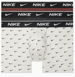 Мужские боксеры спортивные Nike Everyday Cotton Stretch Trunk 3P - lt bone swoosh print/dark grey/dark pont