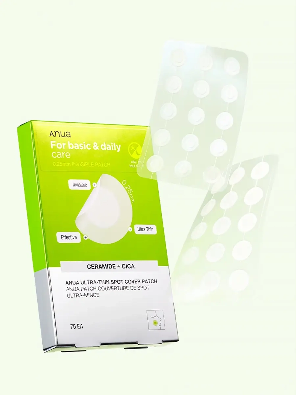 Anua Ультратонкие патчи против акне с керамидами и центеллой Ultra-Thin Spot Cover Patch 75 шт