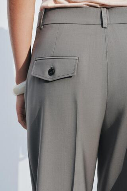 ZARA БРЮКИ ПРЯМОГО КРОЯ ИЗ 100% ШЕРСТИ — ZW COLLECTION, СЕРЫЙ