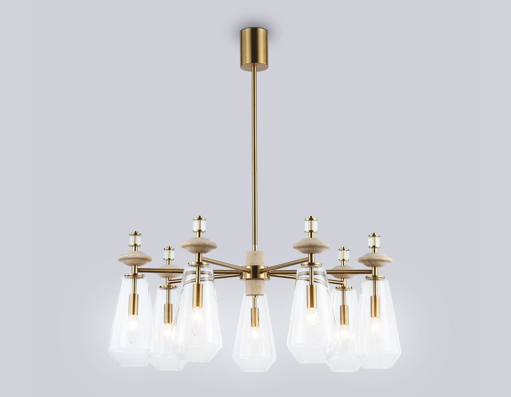 Ambrella Люстра на штанге с травертином Ceramo Modern LH53306