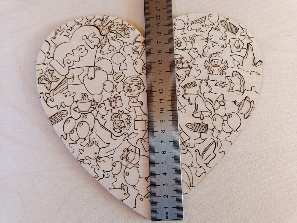 Пазлы Сердце, деревянные, 23*20см, ручная работа