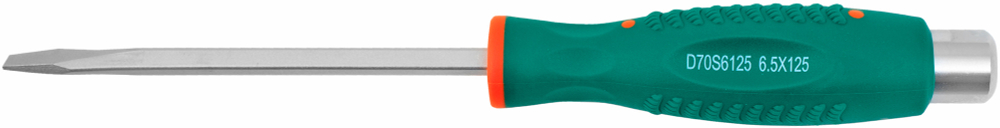 D70S6125 Отвертка стержневая шлицевая, ударная, силовая под ключ,SL6.5х125