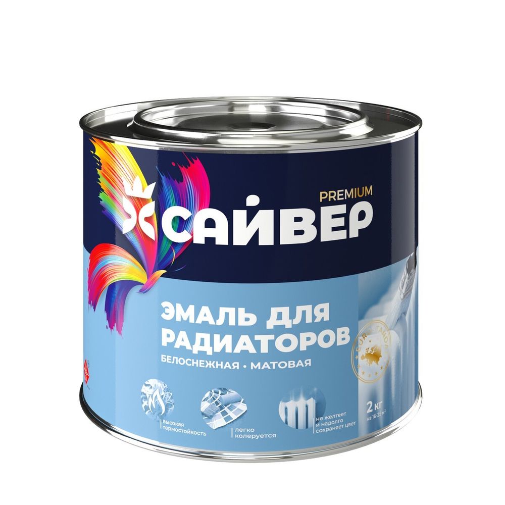 Эмаль д/радиаторов белая  САЙВЕР  0,4кг (акрил.сополимер + растворитель)
