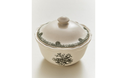 Zara Home сахарница из фаянса, цвет тёмно-зелёный, 10.5 см