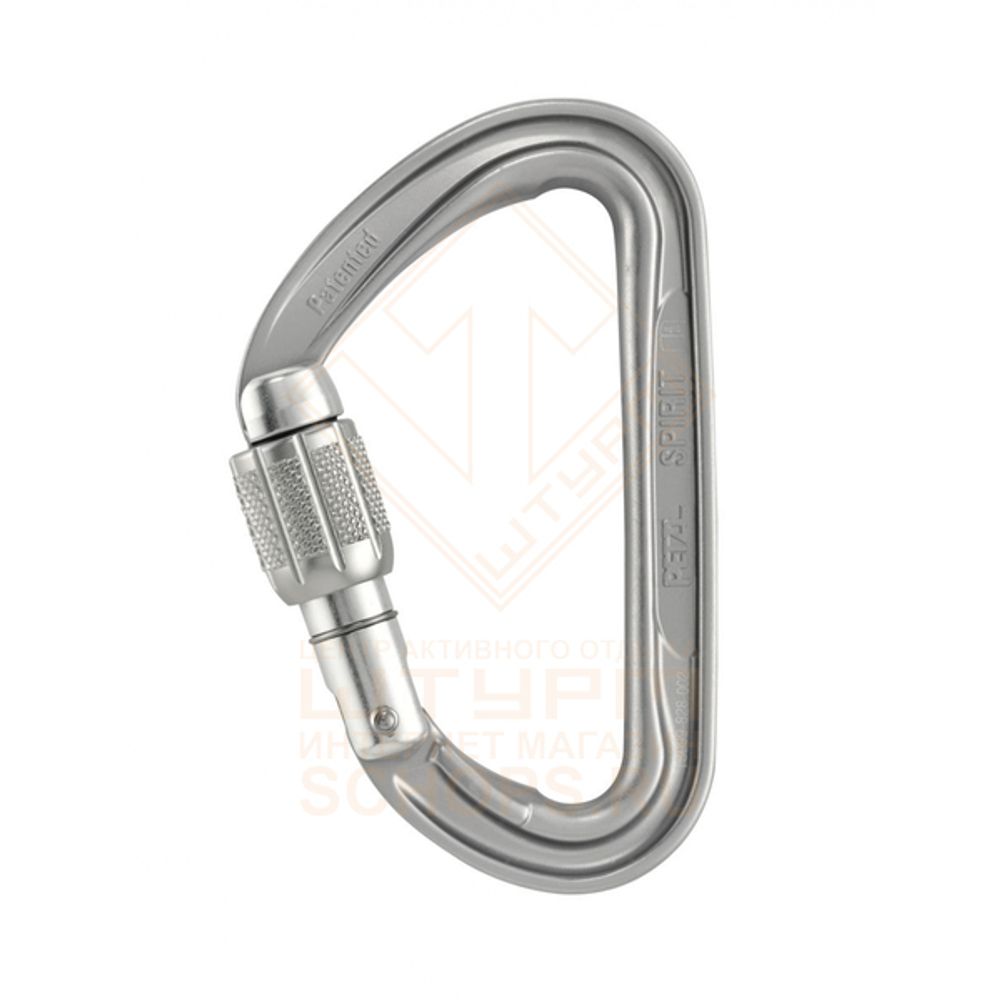 Карабин PETZL Spirit Screw-lock D-образный муфтовый Keylock дюраль, Gray