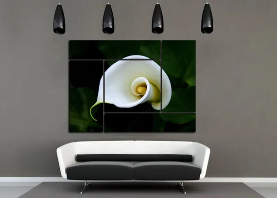 Модульная картина "Белый цветок"