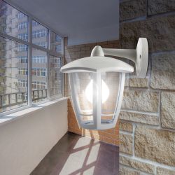 Садово-парковый светильник ЭРА «Дели 3» НБУ 07-60-004-Б белый 6-гранный настенный IP44 Е27 max60Вт | Садово-парковые светильники