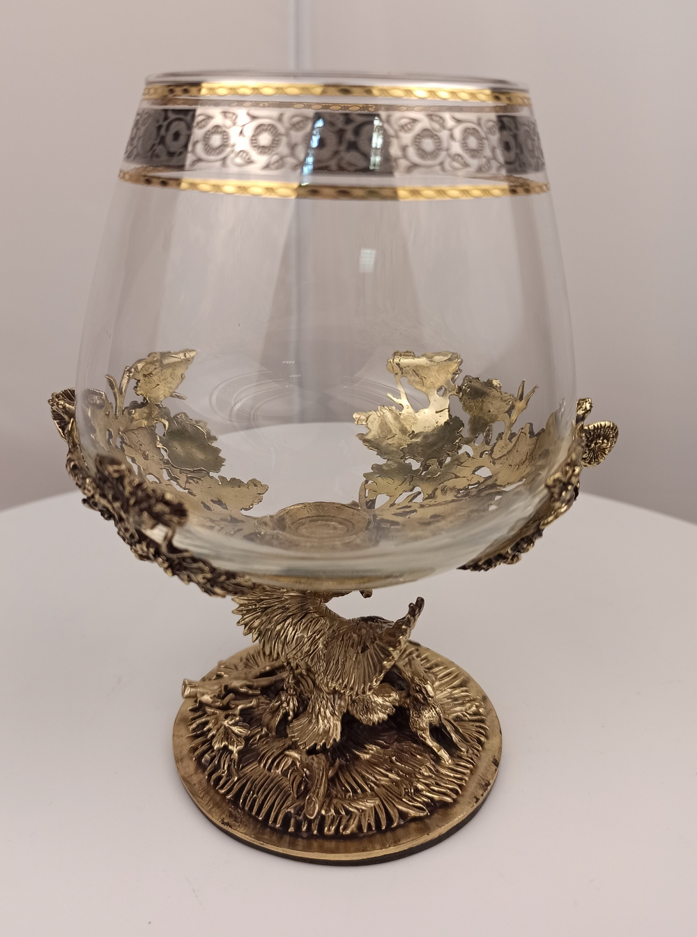 Бокал для коньяка "Орлиная охота" в подарочном футляре