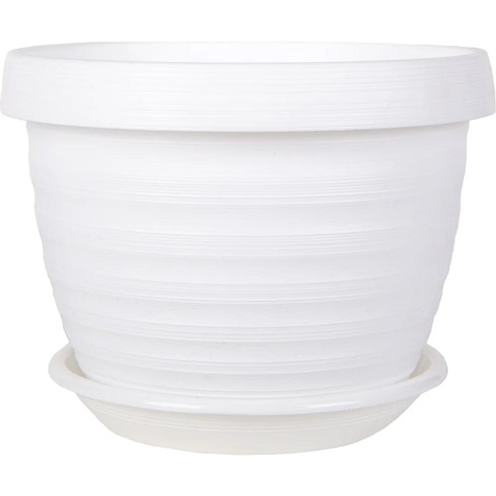 Горшок для цветов "Толедо" 4,5л белый(с поддоном)